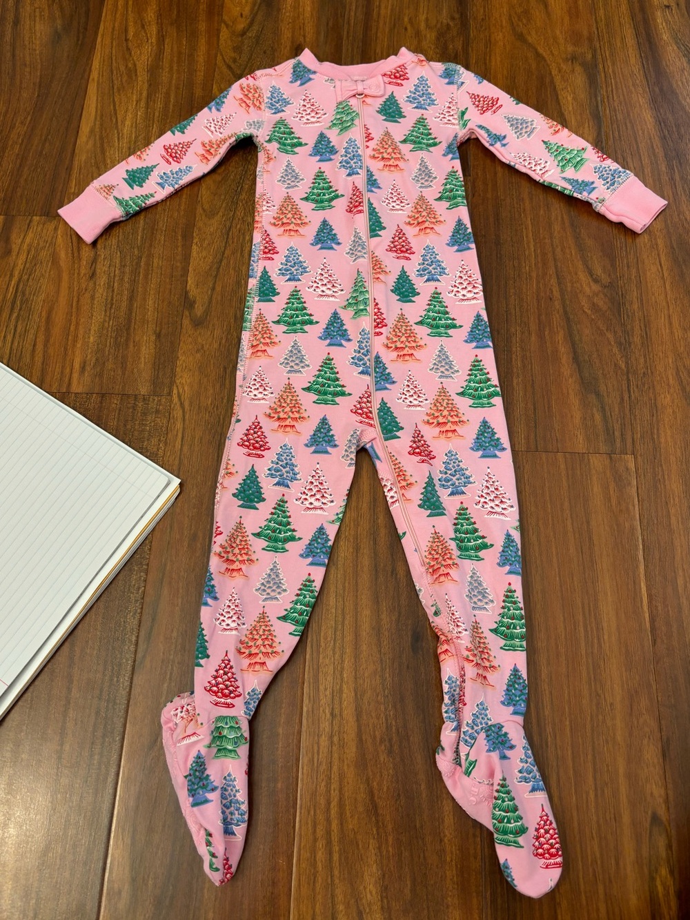 Beaufort Bonnet Company Noelle’s Night Night pink Christmas Tree Footed Pajamas